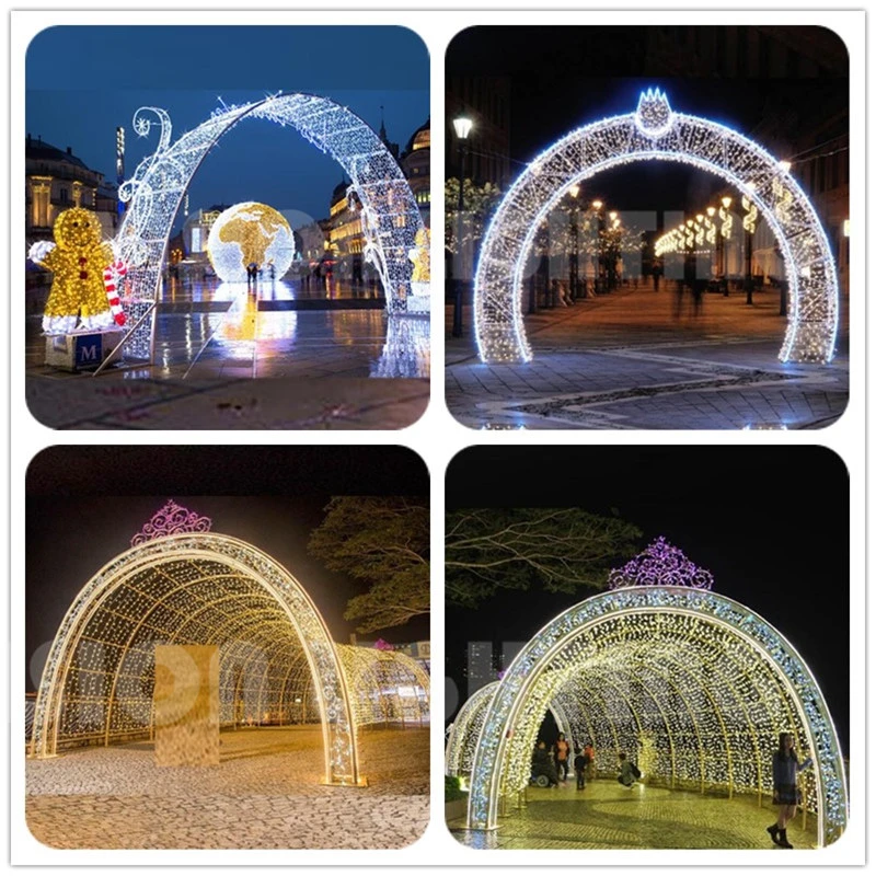 Customize Outdoor Street LED Commercial Christmas Decoration Arch Motif Lights