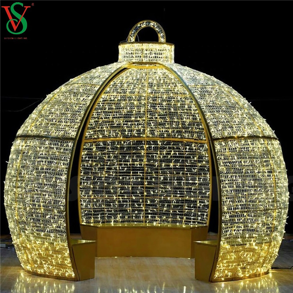 Christmas Outdoor 3D Sculpture Giant Ball Arch Motif Decoration Light