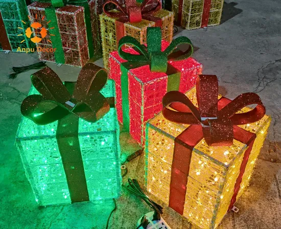 Grand coffret cadeau LED étanche IP 65 pour l'extérieur, affichage de noël 3D, décorations lumineuses, arches d'éclairage