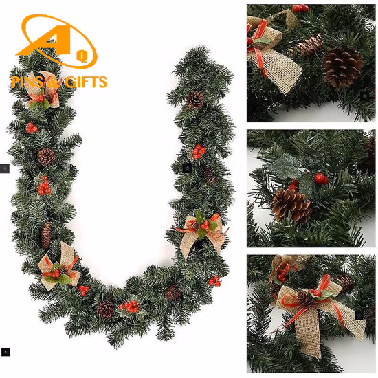Couronne décorative pour la maison, ornements de noël avec lumière LED