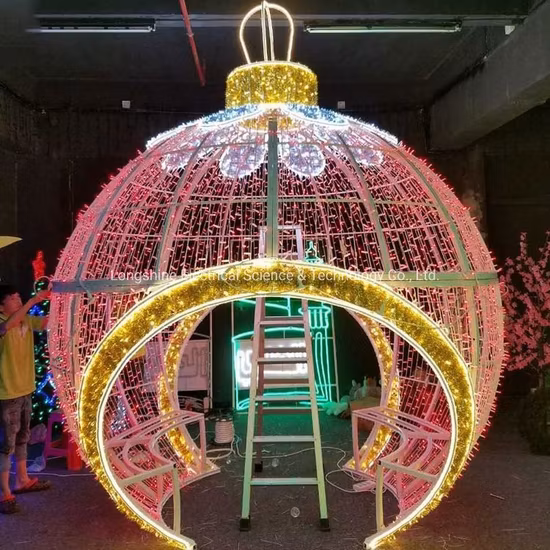 Lumière d'ornement de noël en plein air, lumière géante 3D à Motif de boule, pour la décoration de centre commercial