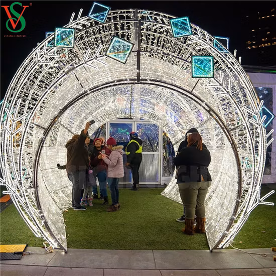 Sculpture 3D extérieure de noël, lumière de décoration à Motif d'arc de boule géante