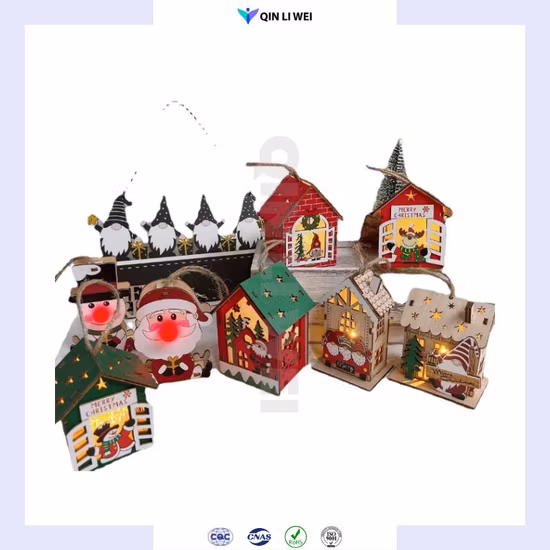 Articles de Noël Maison en bois LED