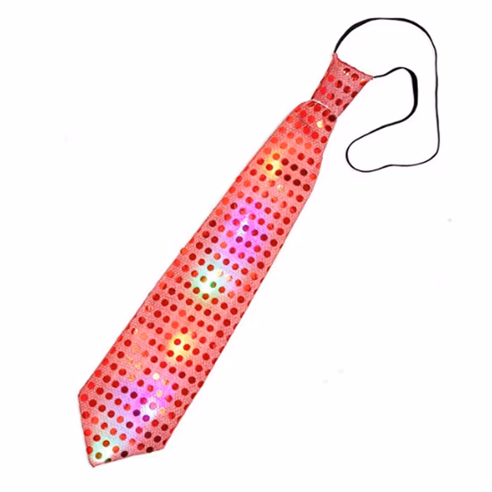 Accessoire de fête pour cravate à paillettes lumineuses à LED